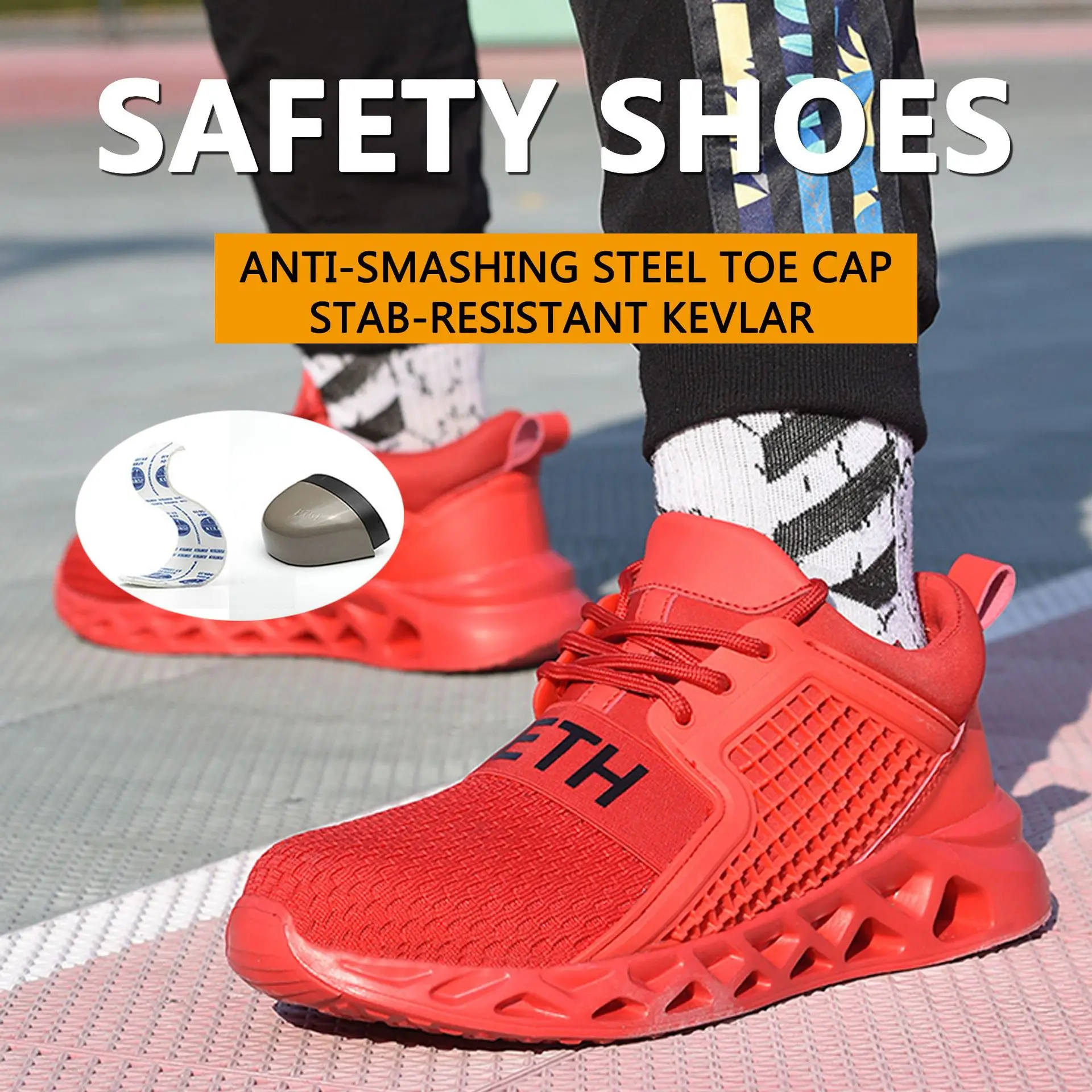 

Work Safety Shoes Men's Safety Boots Anti-smash Work Shoes With Steel Toe Shoes Men Work Boots Anti-stab Safety Sneakers Male