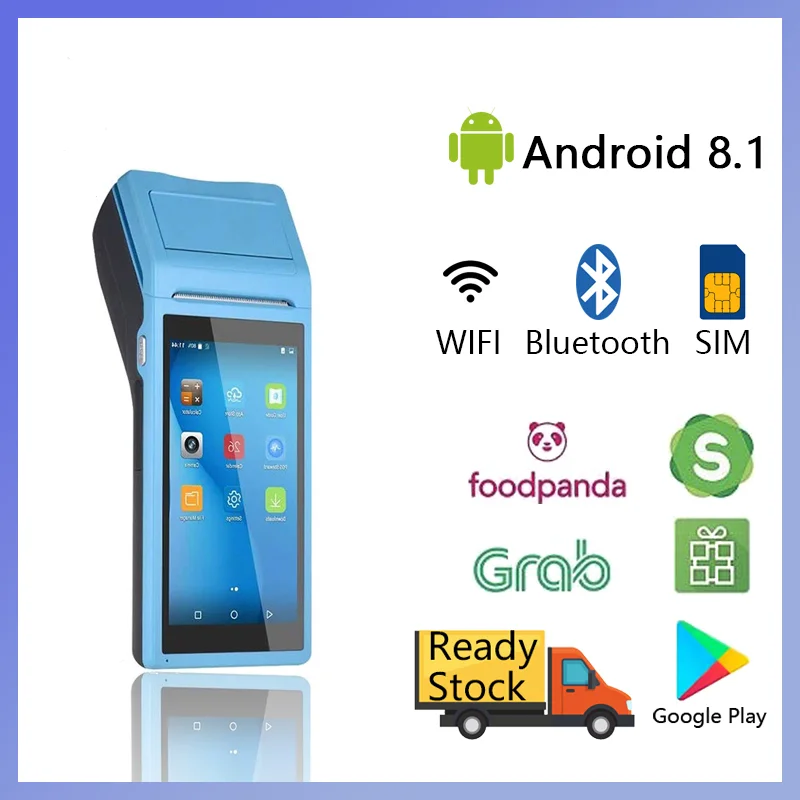 PDA Android POS Bluetooth Термальный чековый принтер 3G WiFi мобильный заказ терминал
