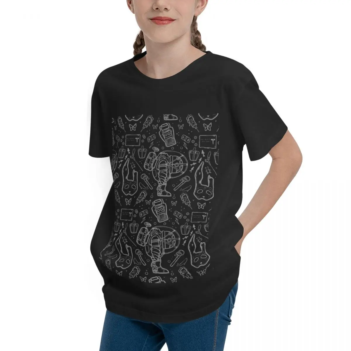 Футболка с коротким рукавом для подростков базовая серая футболка рисунком в