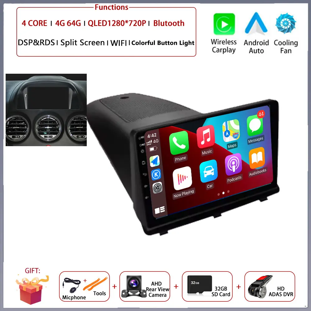 

Автомобильный радиоприемник Android 15 для Opel Antara 1 2006-2014 2015 2016 2017 Мультимедийный плеер GPS Navi Стерео Carplay HeadUnit BT 5.0 DSP