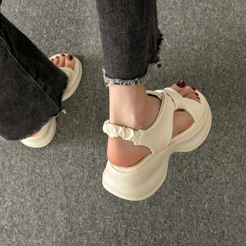 Summer New Platform Women's Sandals Fashion Open Toe Thick Sole Slope Heels Women's Elegant Sandals