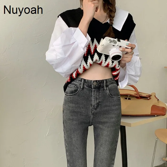 

Women's Jeans Tights Winter Thin Slim Elastic Small Cool Pencil Pants Jeans Nuyoah