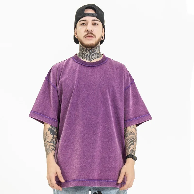 

Men's Clothes Oversized Tshirt 95% Cotton T-shirt Manufacturer Streetwear Hip Hop Blank Acid Wash Vintage T Shirts