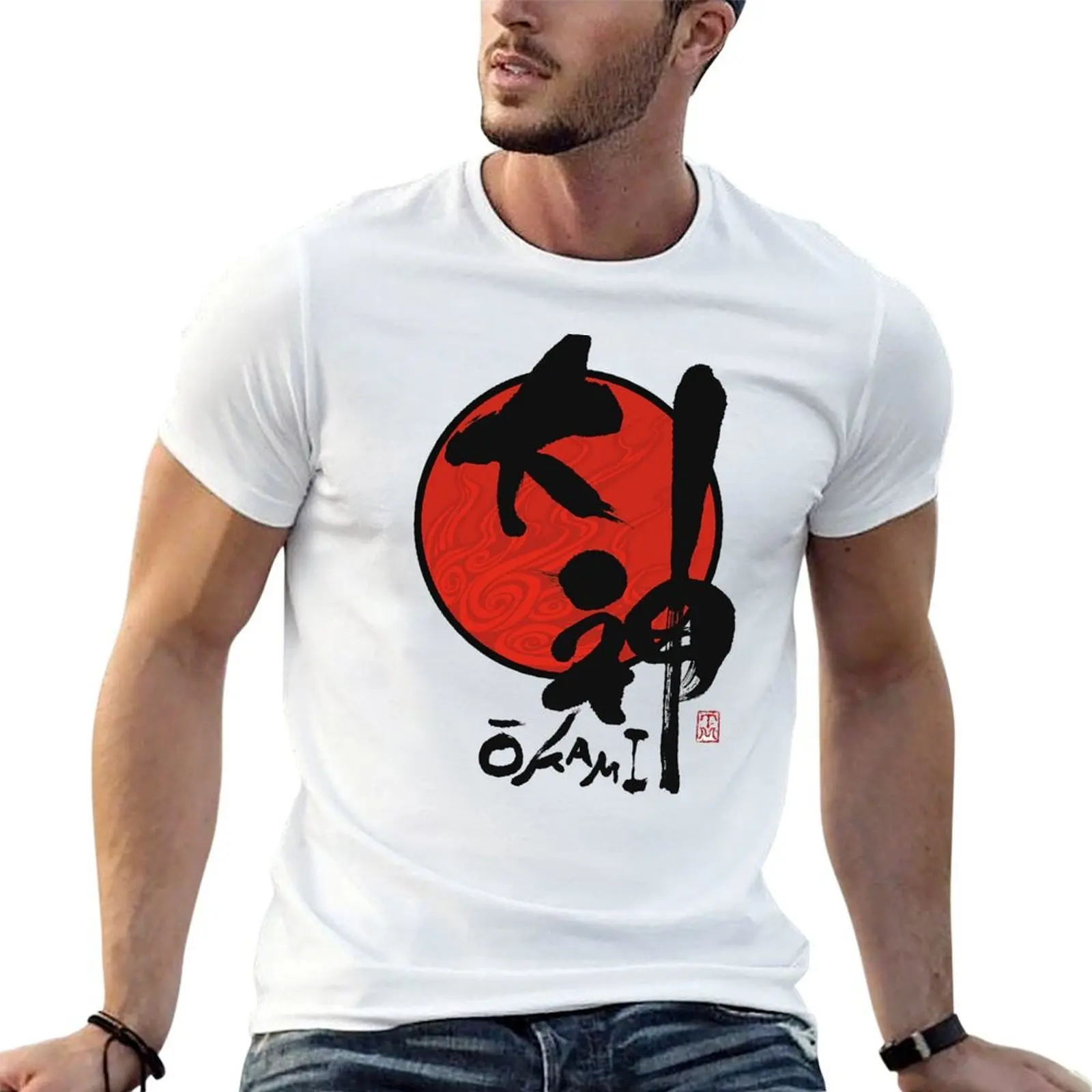 Фото Футболка Okami Logo Premium, мужские футболки с забавным принтом, летние футболки для мужчин, хлопковая футболка №1