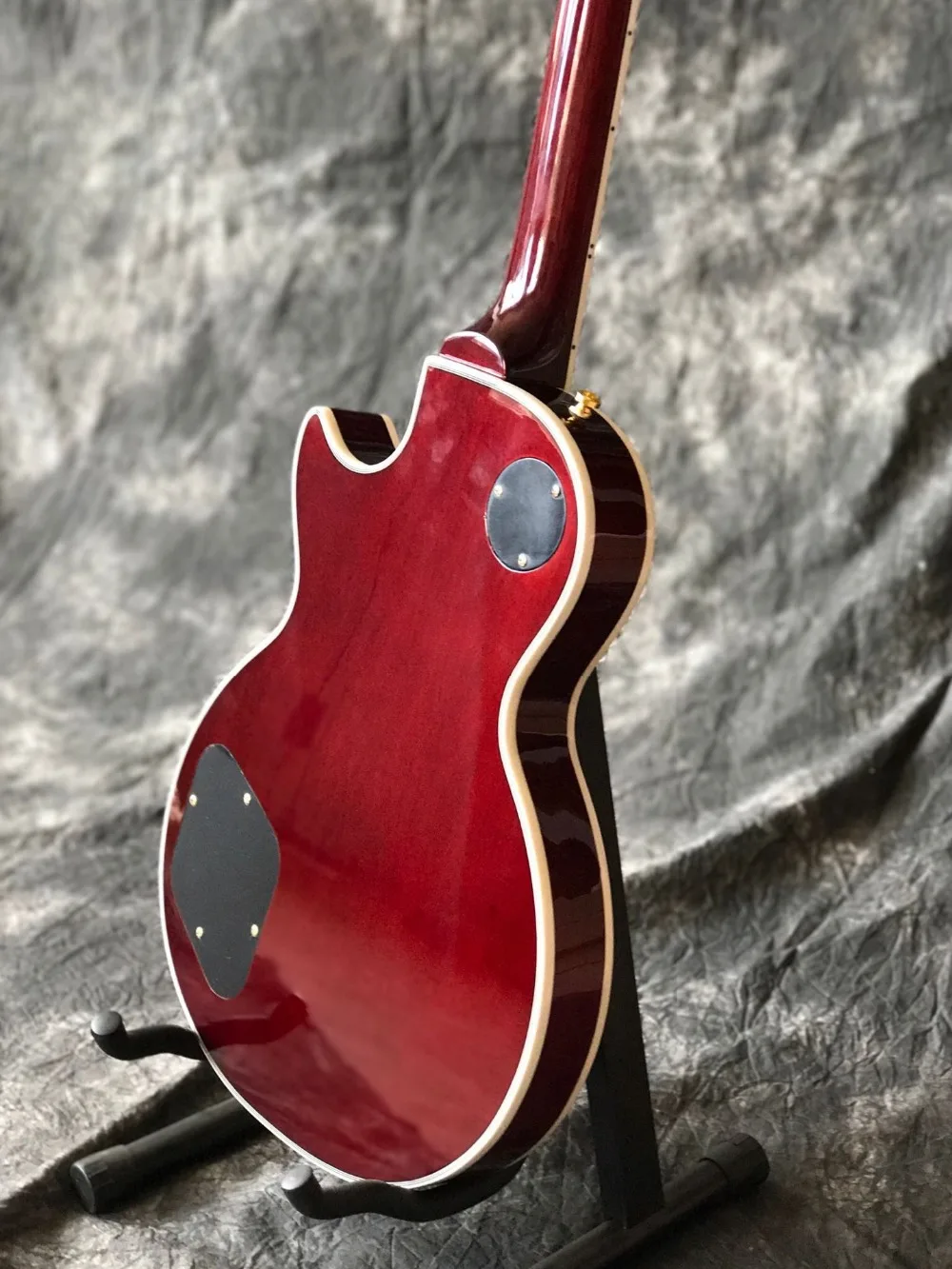 Электрическая гитара красного цвета под заказ, 6 выступлений gitaar, золотая металлическая гитара из красного дерева