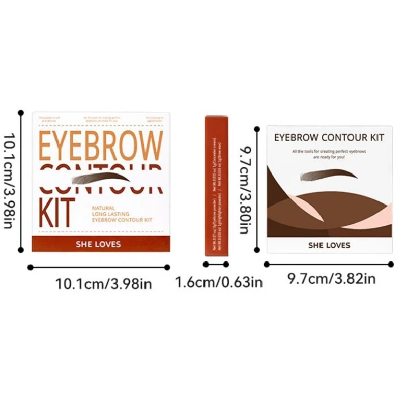 Brow Contour Kit Eyebrow Makeup Palette Set Eyebrow Powder,Eyebrow Stencils,Spoolie/Brush-Duo,Eye Brow Wax,Highlighter images - 6