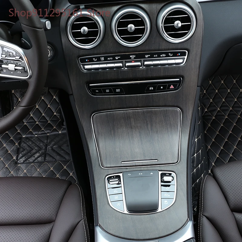 

For Mercedes Benz C class W205 GLC X253 2019-2020 ABS plastic Car Center Console Decoration Panel Cover Stickers Car Accessories