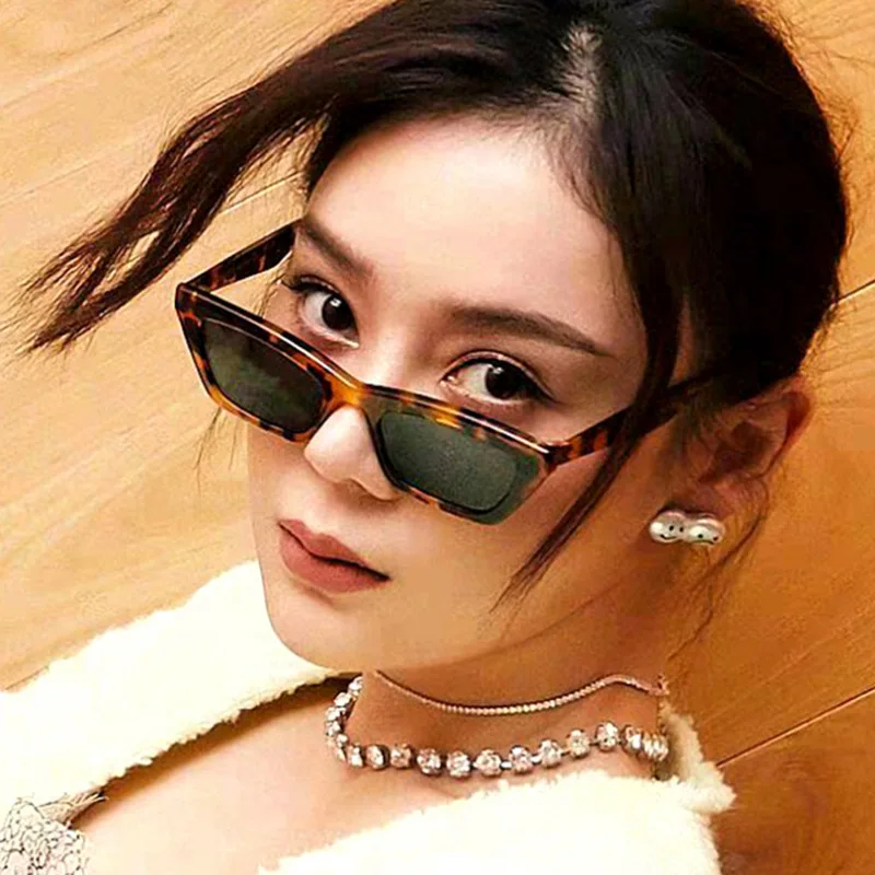 

2020 fashion sunglasses woman brand Designer vintage retro triangular cat eye glasses oculos De Sol Transparent ocean color