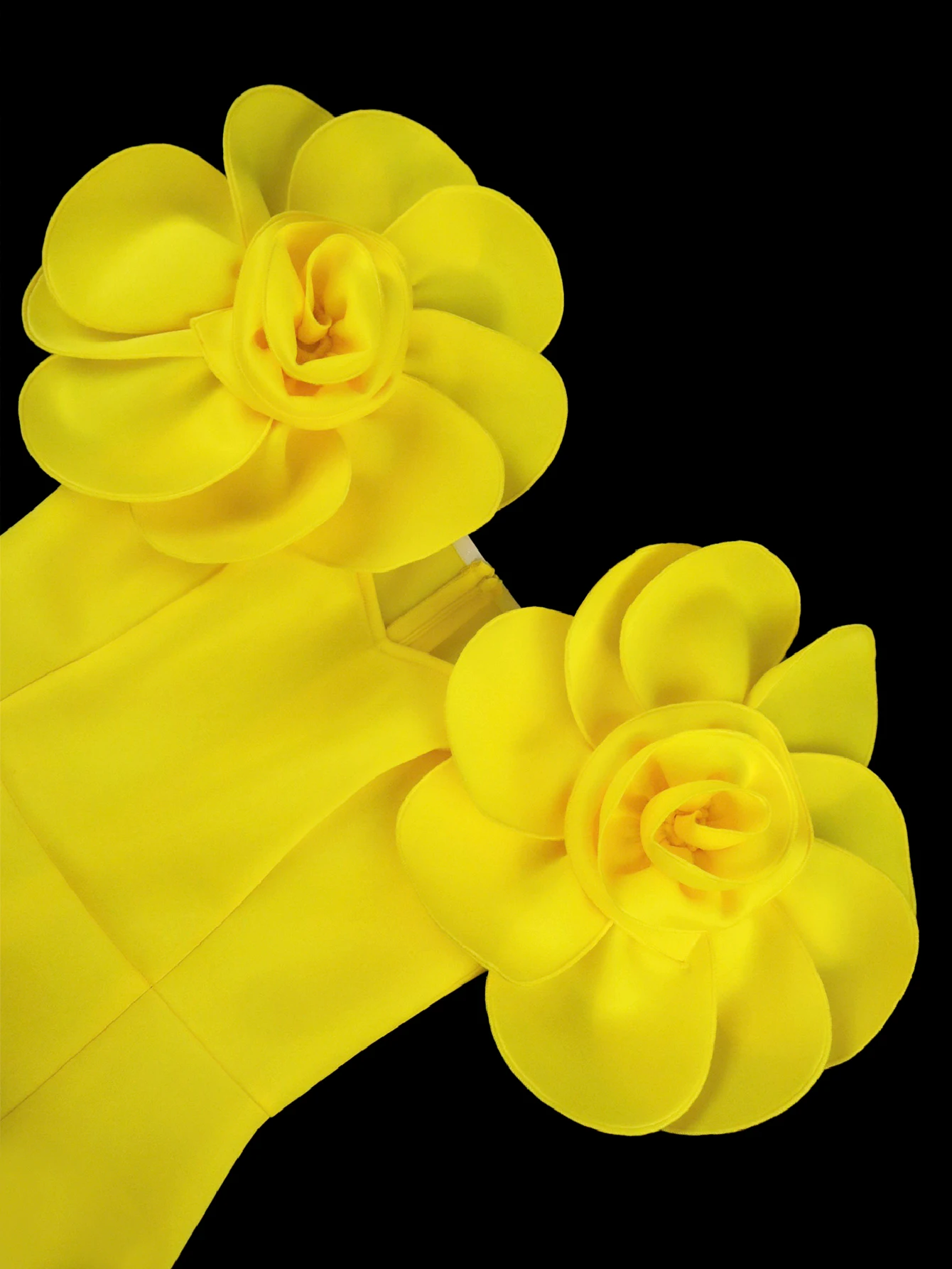 ONTINVA Sheath Dress Plus Size 3XL 4XL Flower Sleeve Yellow Bodycon Long Prom Midi Evening Cocktail Event Party Gowns for Women