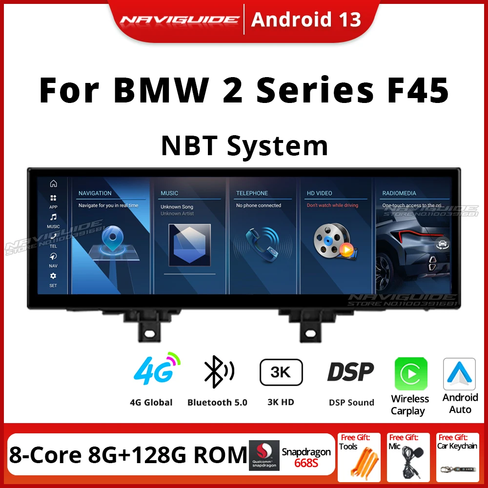 NAVIGUIDE 14 9 дюйма 10 25 для BMW 2 серии F45 2016-2017 NBT Система Автомобильный радиоприемник