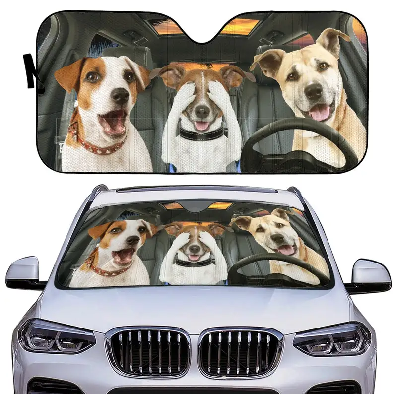 

Car windshield visor Cover front window visor to block UV rays Cute dog Foldable car accessories for sun protection
