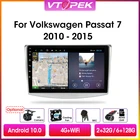 Автомагнитола Vtopek, мультимедийный видеоплеер на Android 10,1, с экраном 10,0 дюйма, 4G + Wi-Fi, DSP, для Volkswagen Passat B7 B6, Типоразмер 2010-2015
