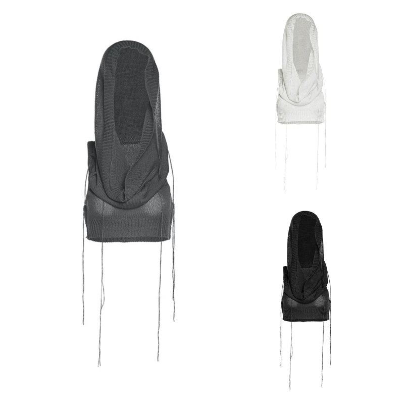 

New style Women Ripped Hollow Knitted Hooded Sweater Vest Harajuku Solid Color Casual Slim Sleeveless Cropped Tank Tops