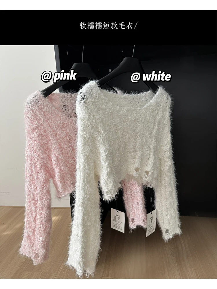 Женский вязаный пуловер в стиле Харадзюку