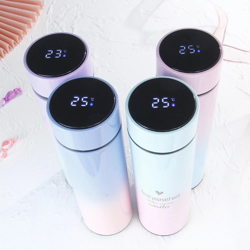 

500ML Stainless Steel Smart Thermos Water Bottle Led Digital Temperature Display Student Business Cup Coffee Tea Milk Travel