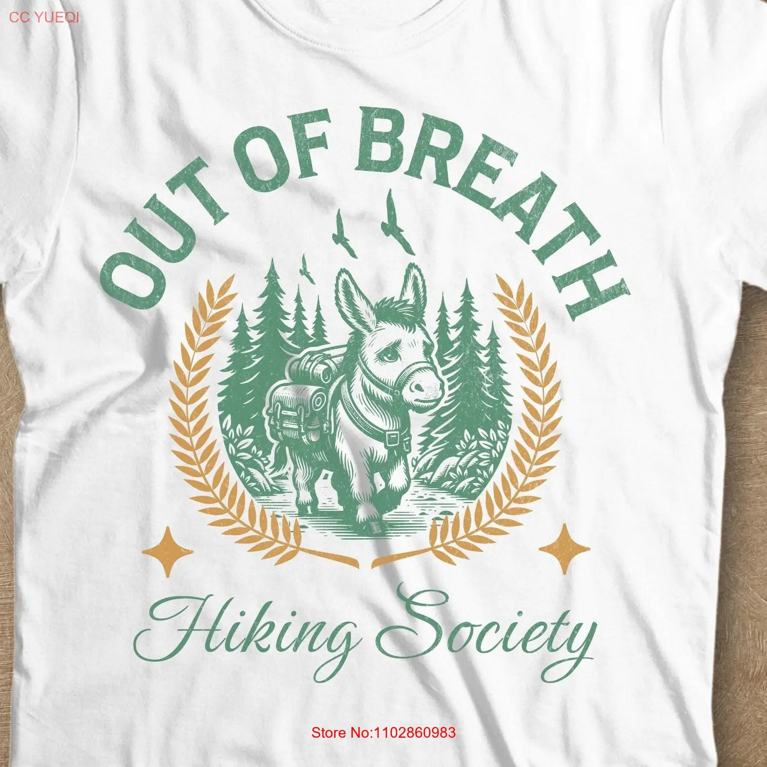 Футболка Out of Breath Hiking Society социальный клуб осел забавная природа ретро футболка Y2K