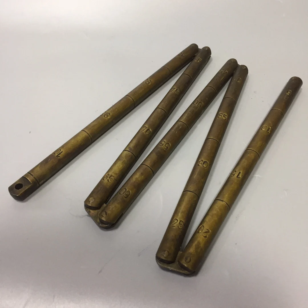 

Five-section folding copper ruler measuring tool measuring rod with carved measuring rod measuring rod