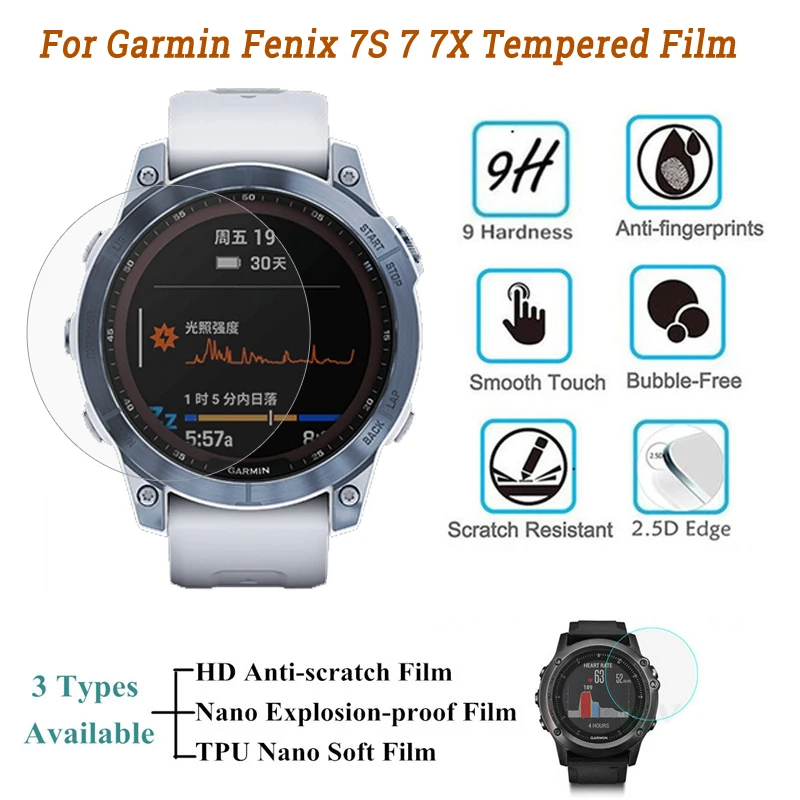 

NEW Tempered Glass Screen Protector For Garmin Epix fenix 7 7S 7X 5 5S Plus 6 6X 6S Pro Solar Smart watch protective Film Fenix7