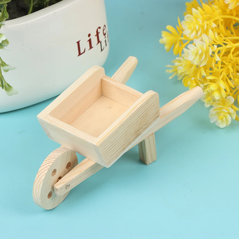 

1pcs 1:12 Mini Cute Dollhouse Miniature Wooden Simulation Pulling Cart Handcart Model Accessories Toys dollhouse accessories