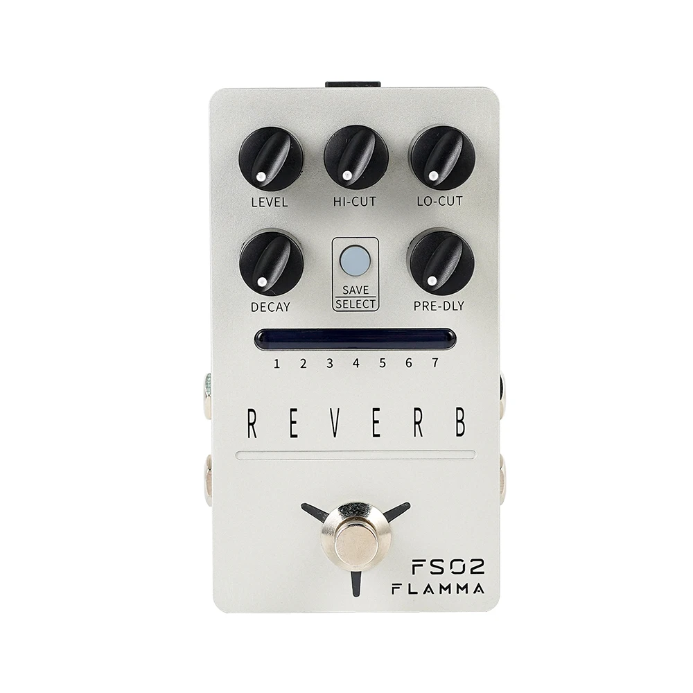 FLAMMA FS02 Reverb Pedal Reverb Stereo Electric Guitar Effects Pedal with Spring Reverb True Bypass Storable Preset Trail On