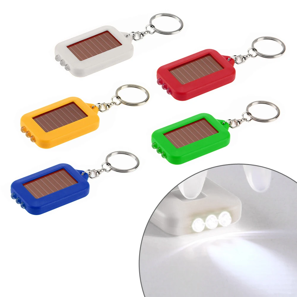 

Solar Panel Electric Torch Key Chain Multi Tool Solar Energy Light 3 LED With Key Chain Mini LED Lighting Outdoor Tools