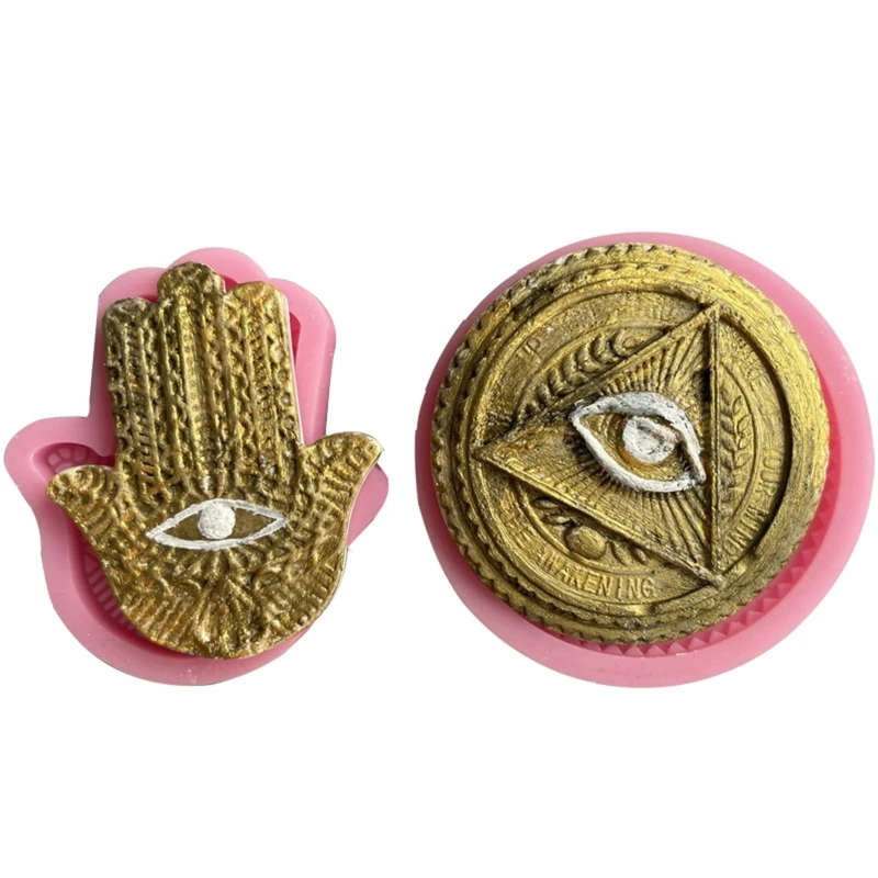 

Buddha's Hand Fatima Hand Round Totem Mold Silicone Pendant Mold Home Decoration Mold Suitable for Women and Men Q81D