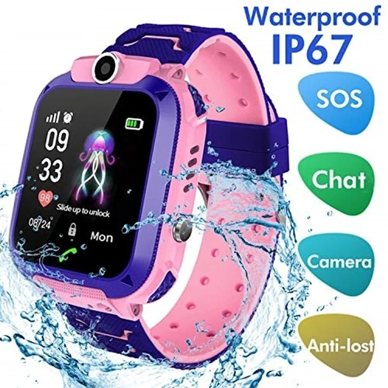 

Kids Smart Watch IP67 Waterproof SOS Camera Phone SIM Card Voice Call LBS Location Child Clock Smartwatche Gift Boys And Girls