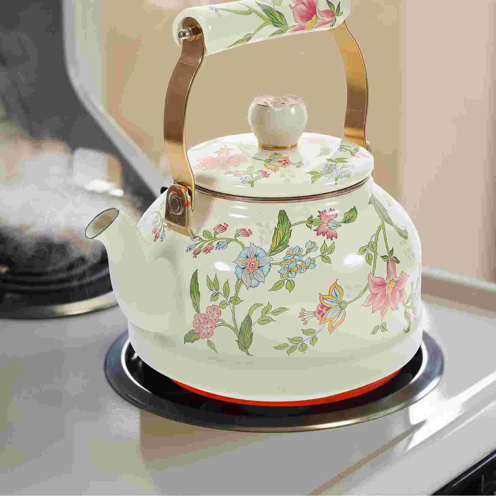 

Kettle Teapot Pot Tea Water Coffee Stovetop Steel Teakettle Boiling Enameled Stainless Porcelain Turkish Enamel Handle