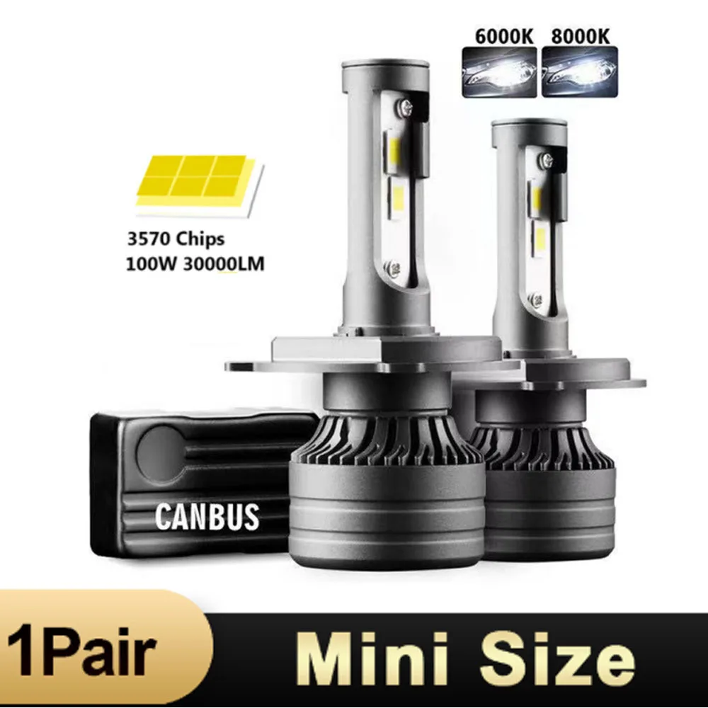 

2Pcs H4 LED H7 120W 58000LM Canbus H1 H8 H9 H11 9005 HB3 9006 HB4 Car LED Light Headlight Turbo Fog Lamp 6000K 12V