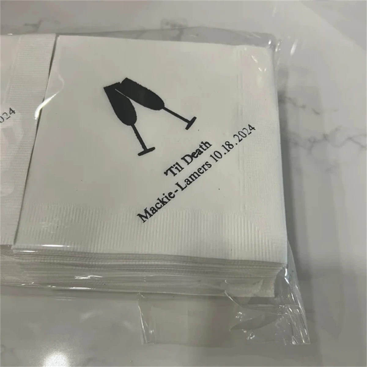 Коктейльные салфетки с персонализированным принтом для помолвки годовщины