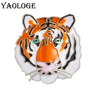 yaologe new trendy enamel tiger head brooches for women unisex alloy elegant lapel pin brooch badge dress party jewelry %d0%b1%d1%80%d0%be%d1%88%d1%8c