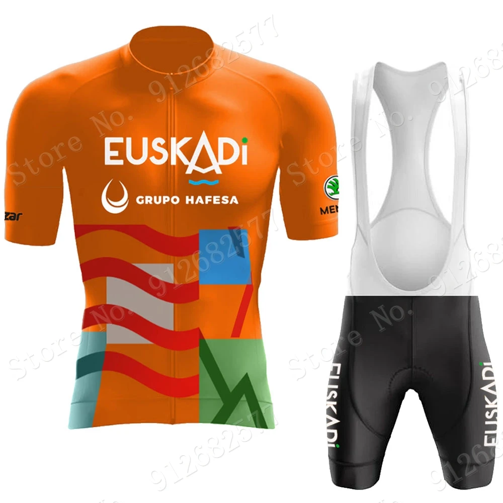 Комплект одежды для велоспорта Euskaltel Euskadi Team 2022 оранжевая одежда шорты-комбинезон