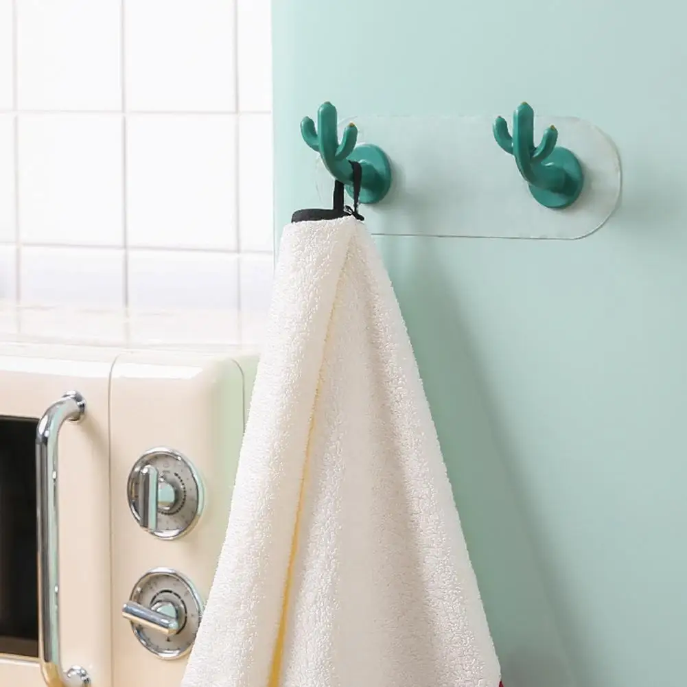 

Hangers Self Adhesive Hanger Hook All-purpose ABS Heavy Load Capacity Cactus 2 Hooks Wall Hook Household Supplies