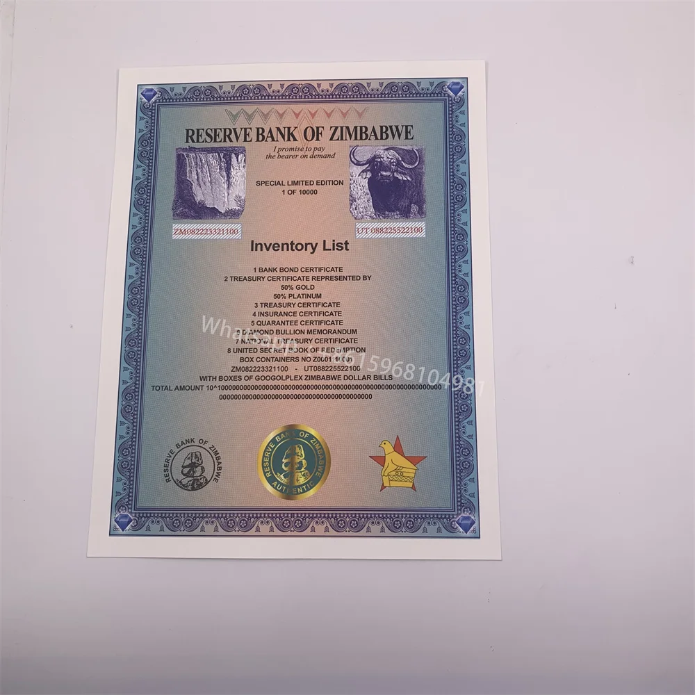 400 шт. специальные новые большие контейнеры для банкнот в долларах Зимбабве Googolplex