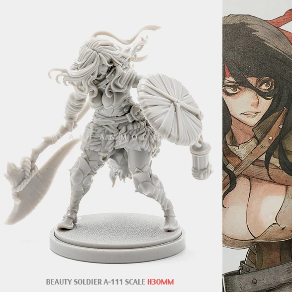 

30MM Resin Kits Beauty Soldier Goddess series self-assembled A-111