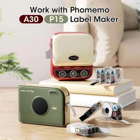 Атласные ленты Phomemo A30/P15 темно-синие с золотым принтом