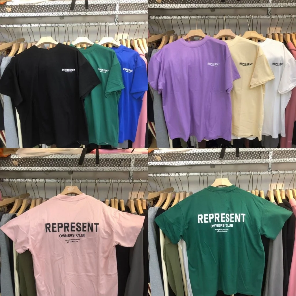 

Summer Style Oversize Men Women Short Sleeve Tee Fit Represent OWNERS CLUB T-shirt Big Print Represent Man T Shirt Top Tees