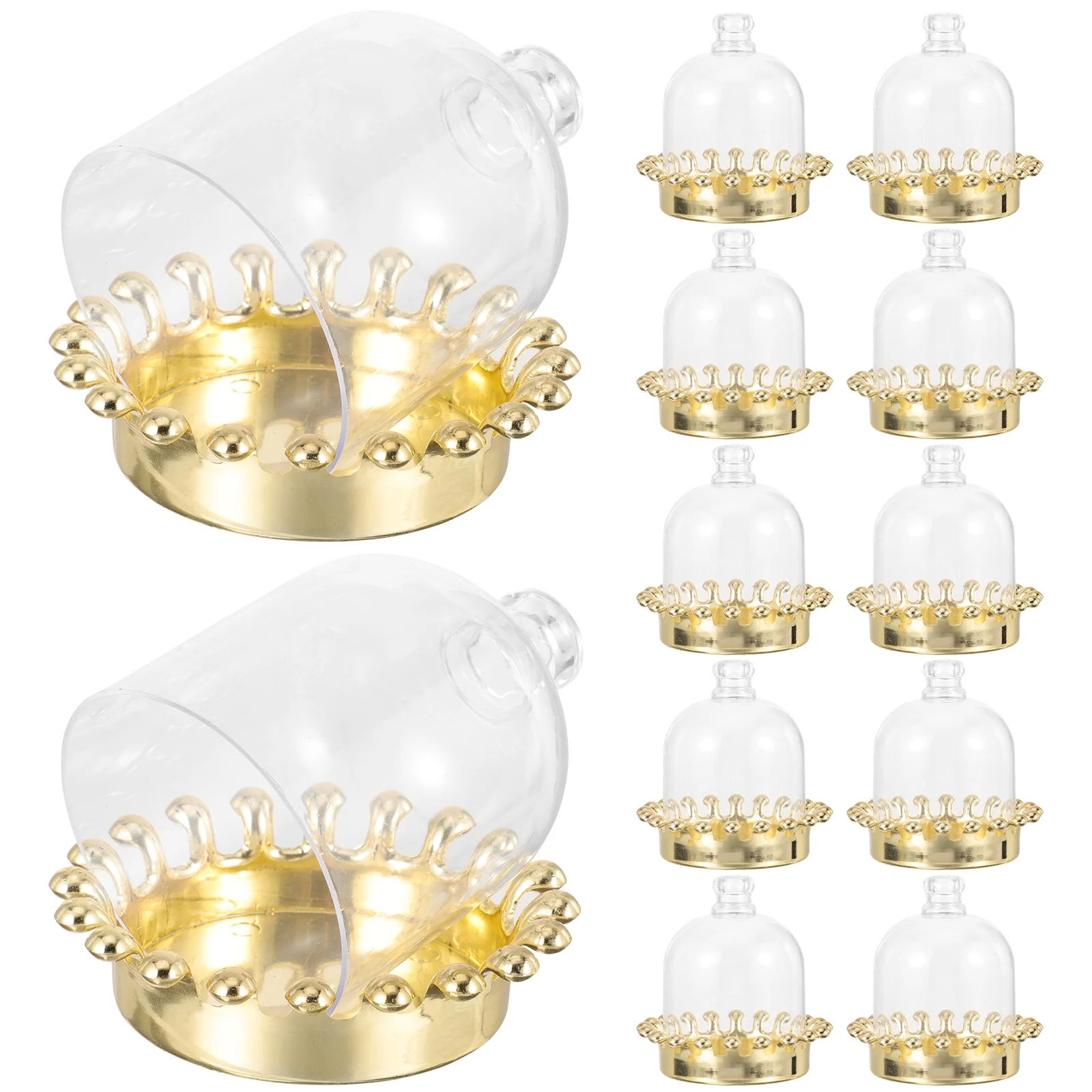 

12pcs Cupcake Trays with Dome Cover Decorative Tray for Display Dessert Fruits Small Figurines