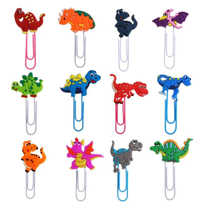 

Dinosaur Paper Clips Animal Color Clip Bookmark Binder Clip Kawaii Stationery Metal Clips For Planner Memo Photos Tickets