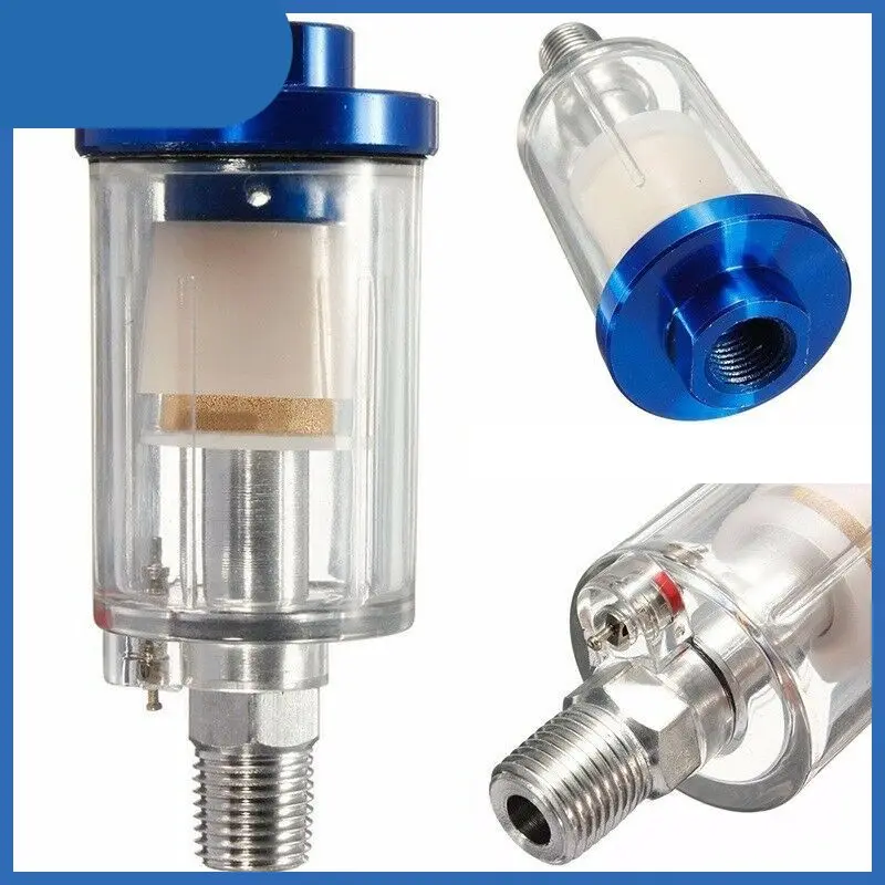 

1Pc 1/4'' Spray Gun Air Line Mini Filter Water Trap Clear Painting Moisture Tool Spray Water For Compressor Spray Paint Gun