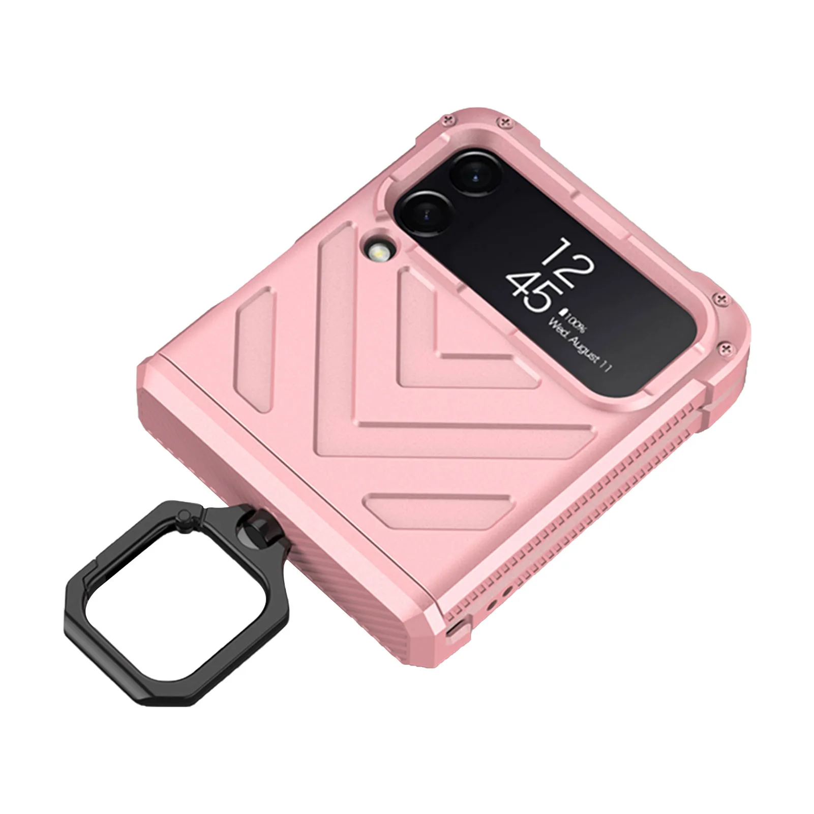 

Fashion Phone Ring Holder Case For Samsung Galaxy Flip 3 5G Anti-knock Cover Shell For Samsung Galaxy Z Flip3 Zflip3 With Full