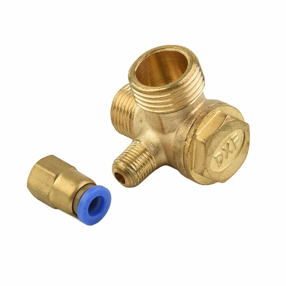 Check Valve W/ Port Brass Male Threaded Check Valve Connector Adapter For Air Compressor Accessories
