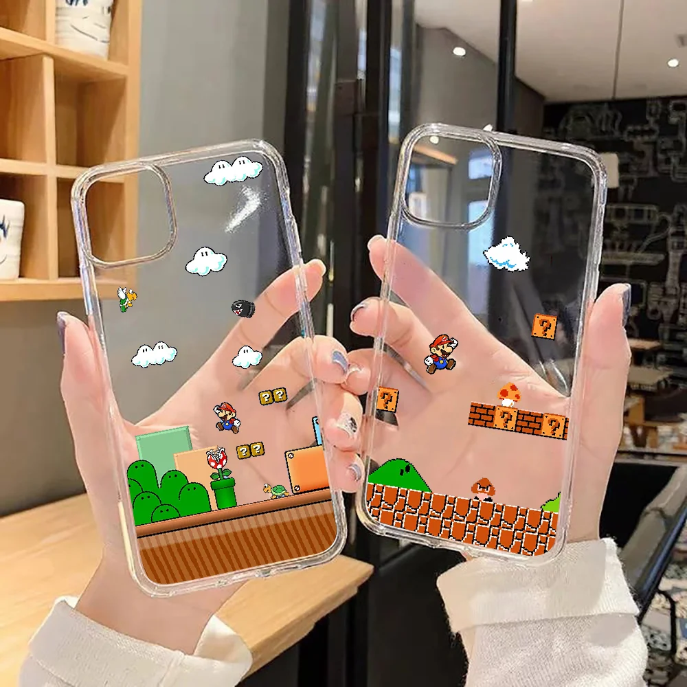 

Bandai Super Mario Bros Phone Case For Samsung Galaxy Note 4 8 9 10 20 S8 S9 S10 S10E S20 Plus UITRA Ultra transparent fashion