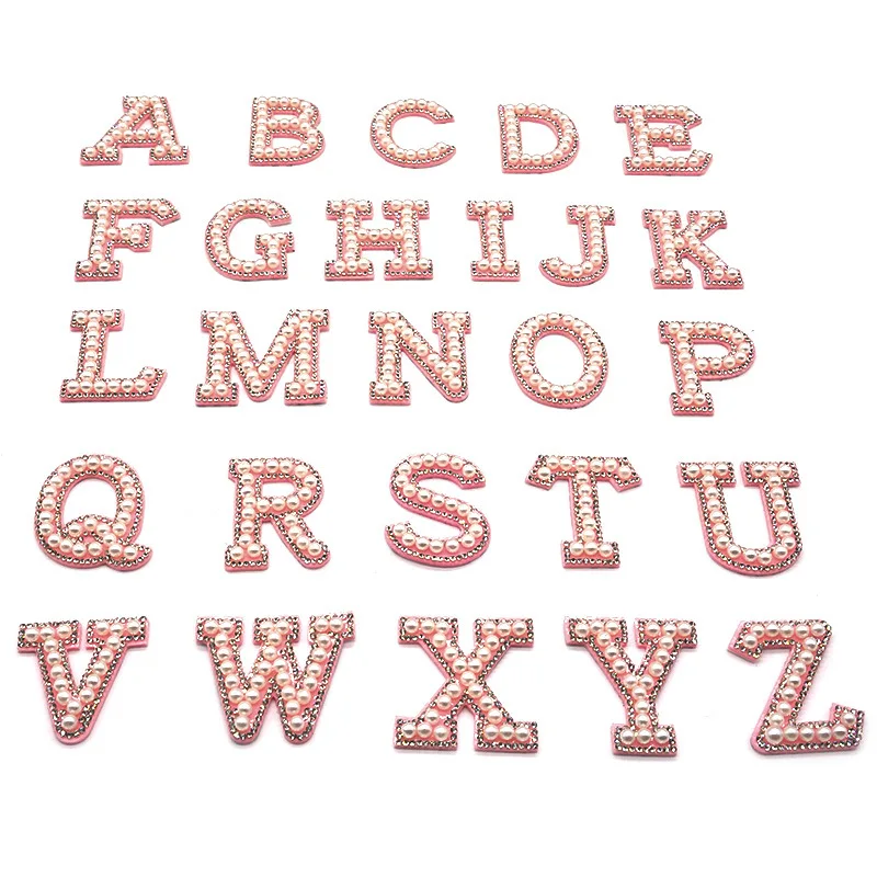 

26 шт./лот искусственные красочные стразы с жемчугом английская буква алфавита термоклейкие 3D нашивки ручной работы «сделай сам» Сумка джин...