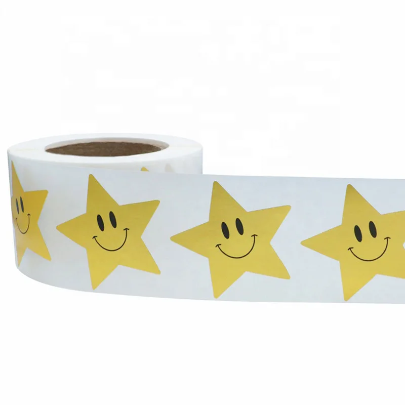 

1Pcs 500 Stickers Per Roll Pentagram Smiley Face Gift Label Stickers Party Gift Decoration Stickers Food Sealer Stickers