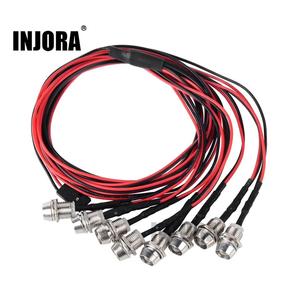 

INJORA 4/8 LED Lights Red White Color for 1:10 RC Car Traxxas Tamiya HSP HPI RC Rock Crawler Axial SCX10 D90