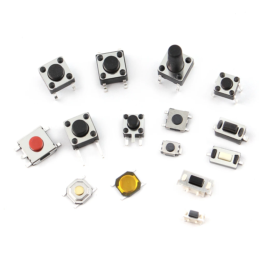 

125PCS 25Values Tact Push Button Switch DIP SMD Micro Switch, Micro Push Buttons Touch Component Kit for TV Toys home use Button