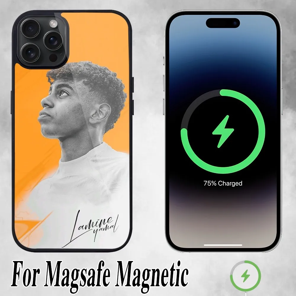 Чехол для телефона L-Lamine Football Y-Yamal iPhone 11 Mini 12 13 Max 14 Plus 15 Pro Magesafe Магнитный чехол