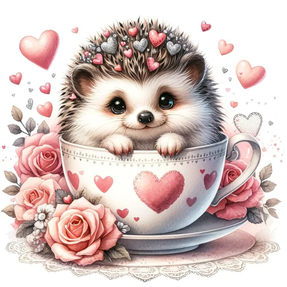 Алмазная живопись ежик животное полная круглая картина вышивка украшение для