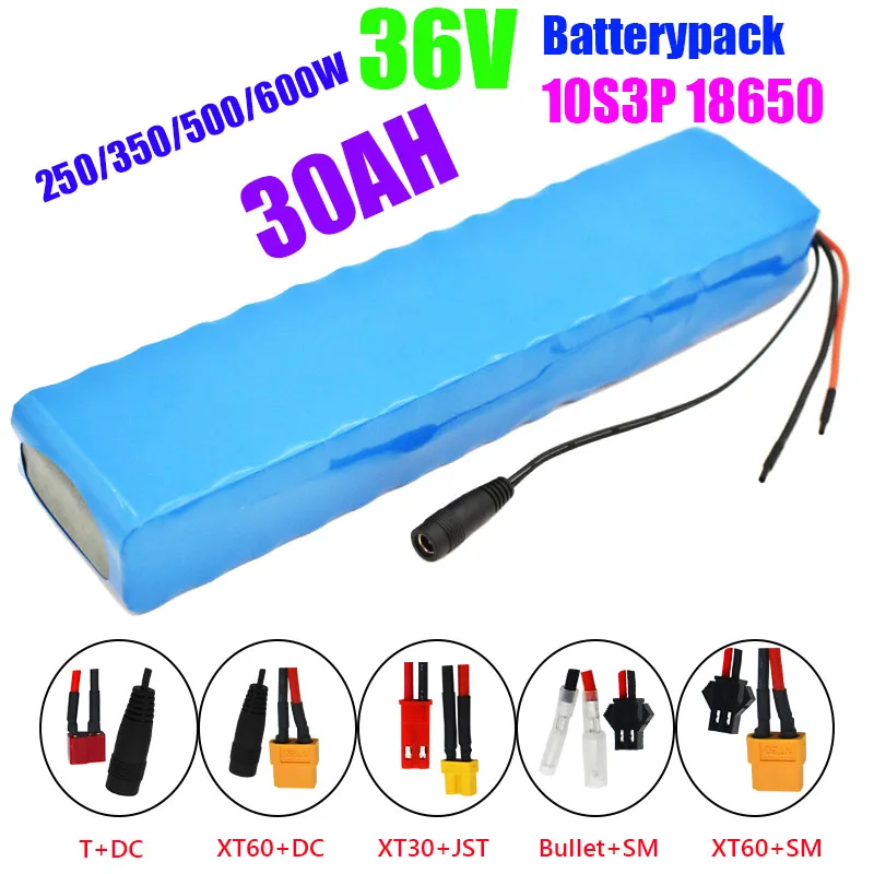 

Electric Scooter 36V Battery 10S3P 30Ah 18650 Battery Pack 500W 36v Lithium Electric Bike Battery Rechargeable Li-ion Battery